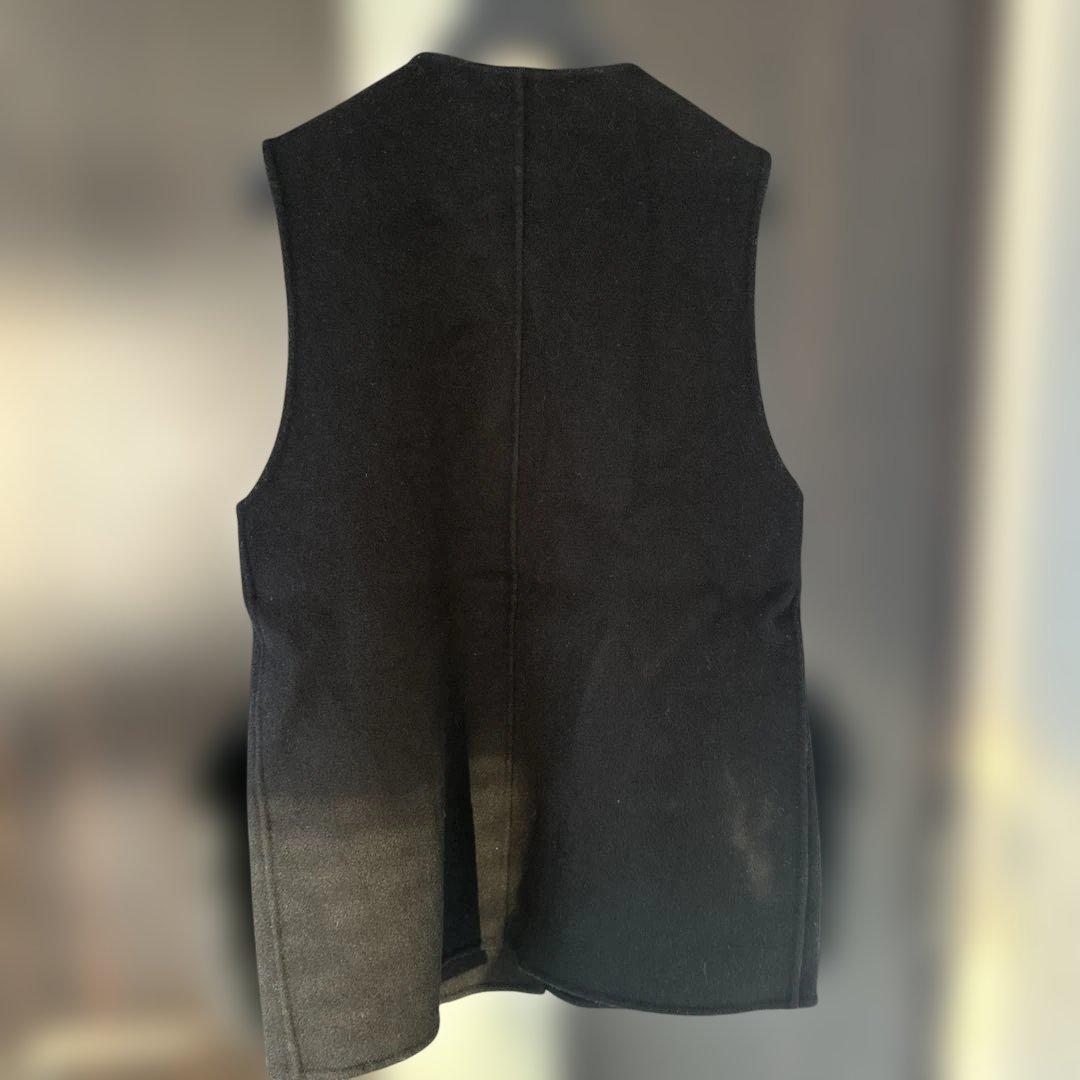 U Big ポケットファー付き ジレ ベスト M ブラック