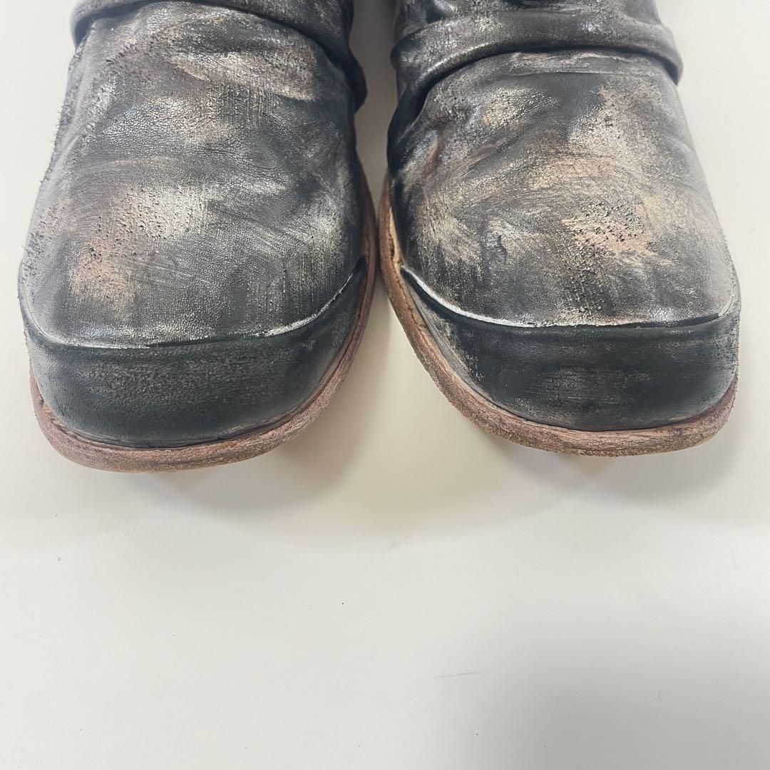 whoop'EE' whoop-de-doo ダメージ加工 黒 レザーブーツ