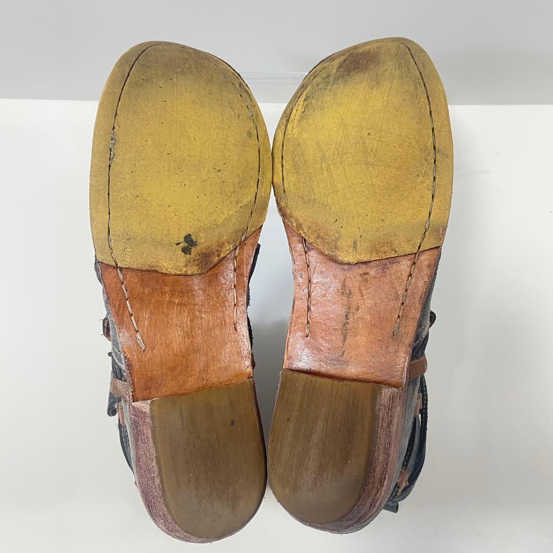 whoop'EE' whoop-de-doo ダメージ加工 黒 レザーブーツ