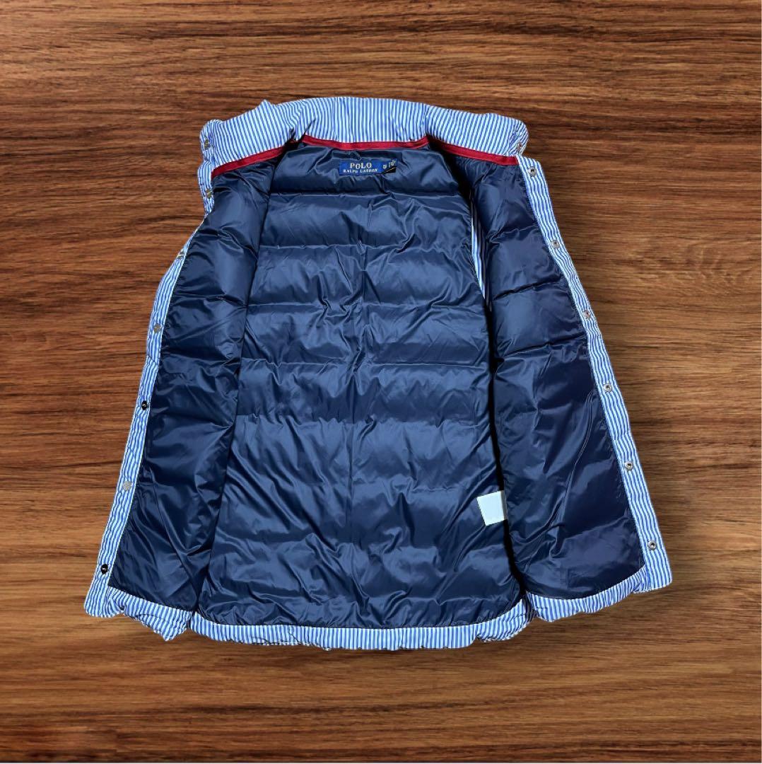 POLO RALPH LAUREN ブルーストライプダウンベスト　雑誌掲載XS