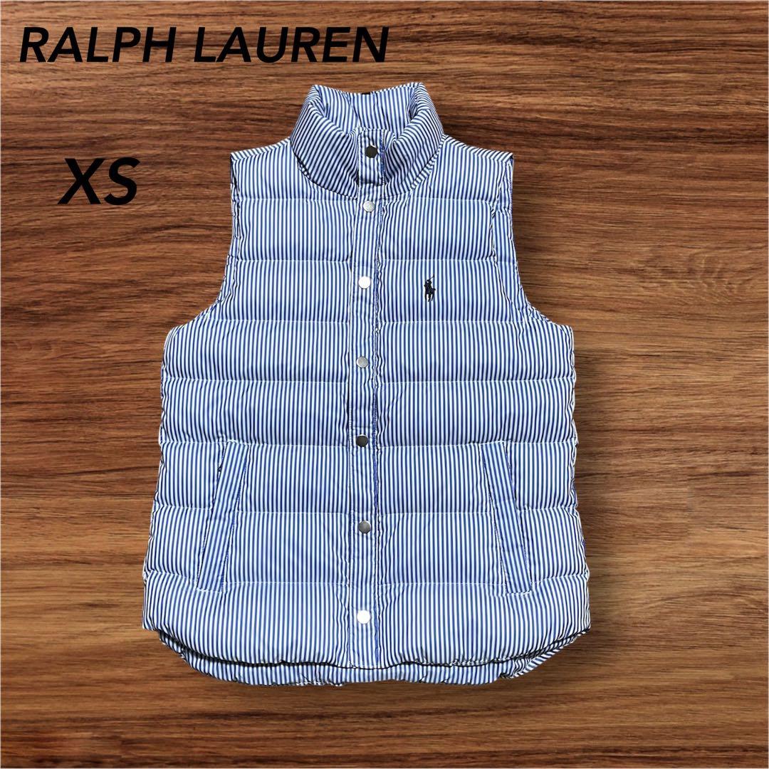 POLO RALPH LAUREN ブルーストライプダウンベスト　雑誌掲載XS