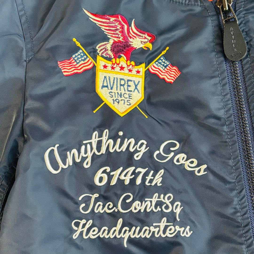 【美品】AVIREX フライトジャケット L-2A ワッペン 刺繍 XL