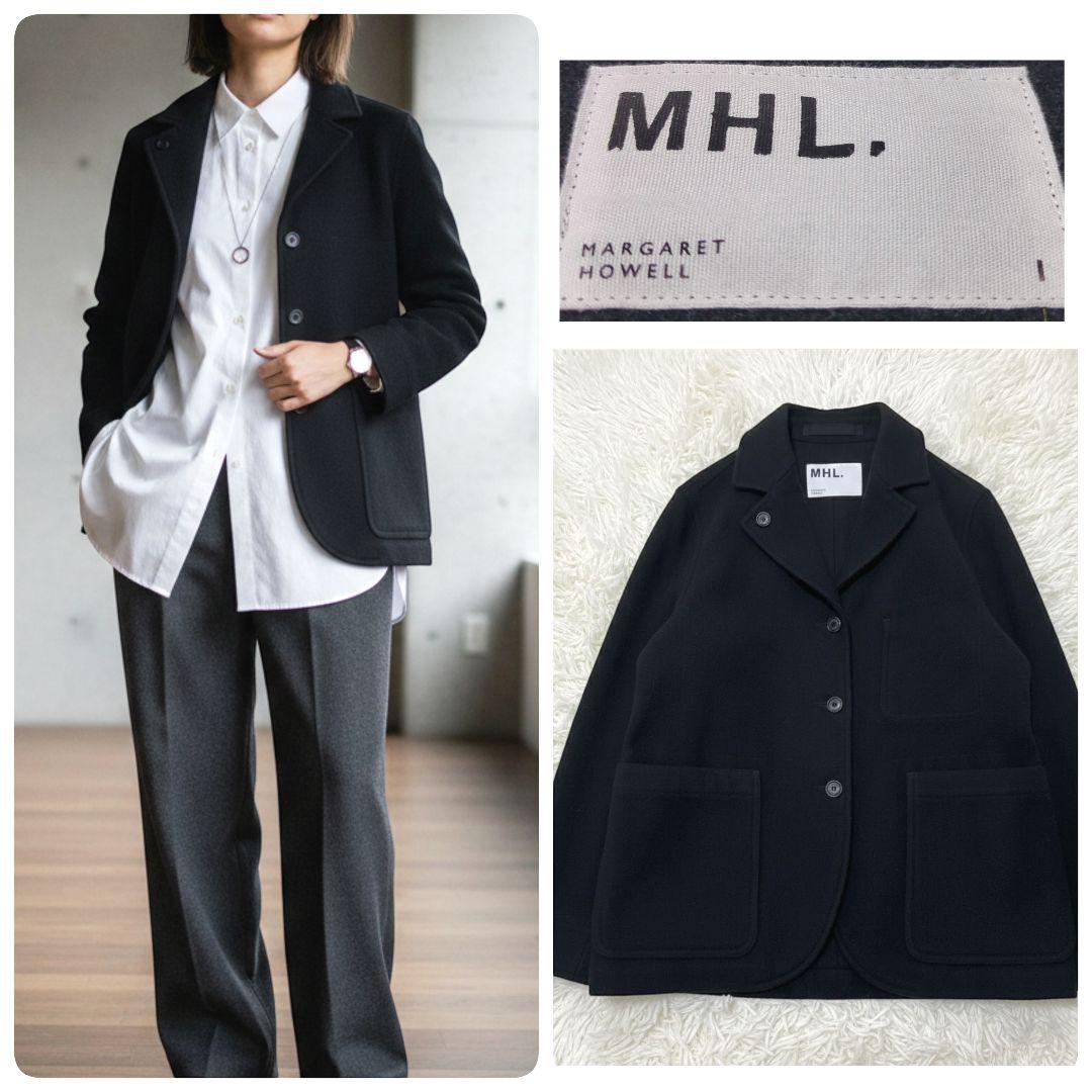MHL.フェルト シェットランド ウール ジャケット テーラードジャケット　黒