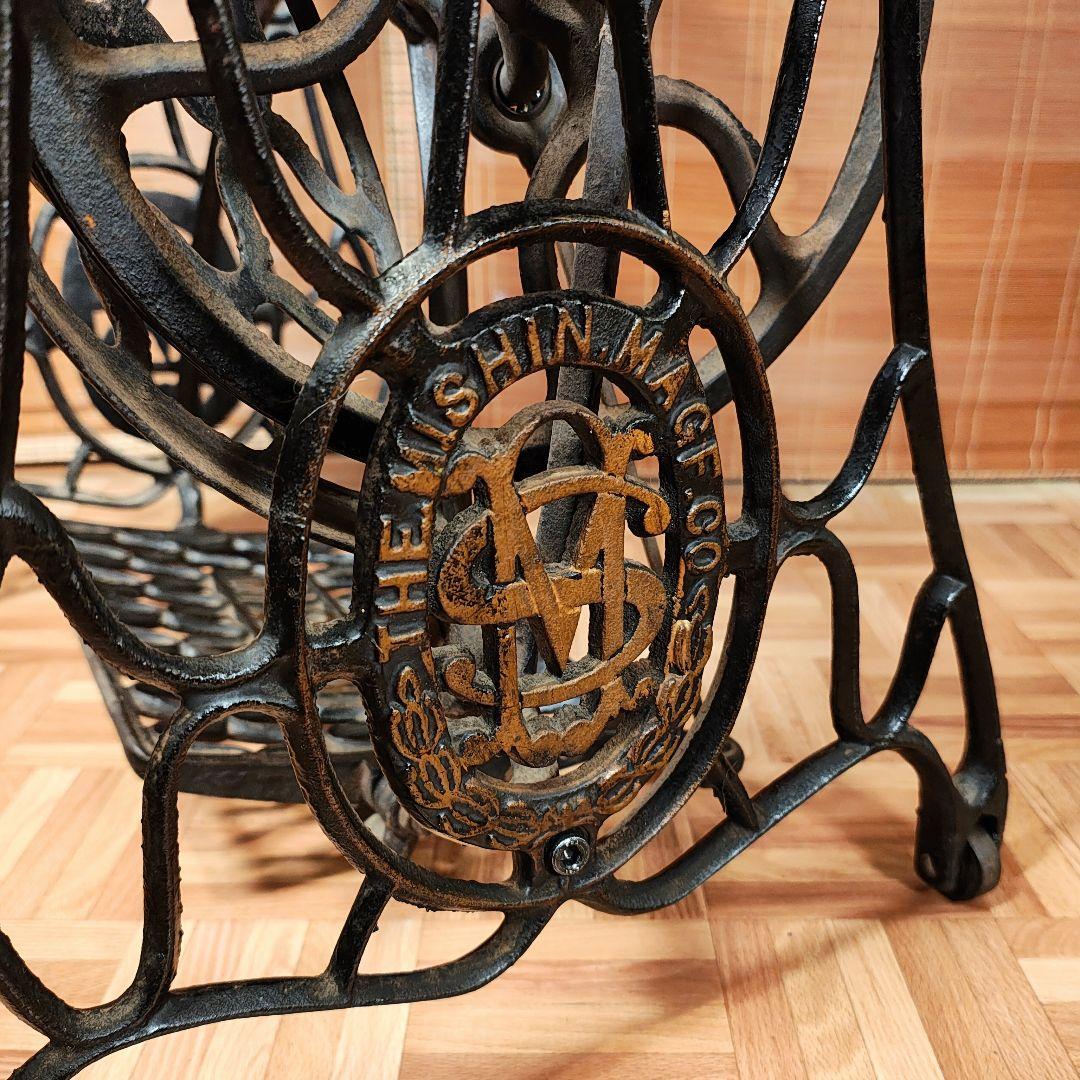 ミシン脚テーブル　古材テーブル　昭和レトロ　古家具