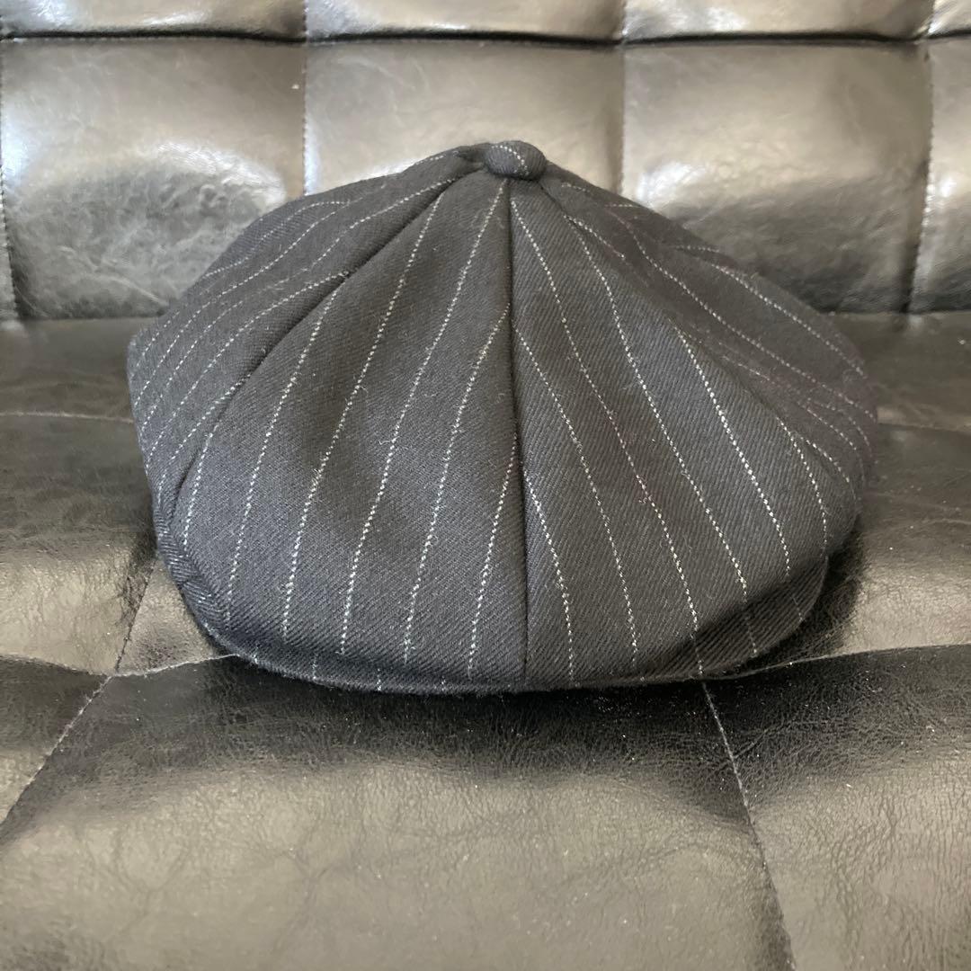 美品 GANGSTERVILLE ウールストライプ キャスケット ブラック L