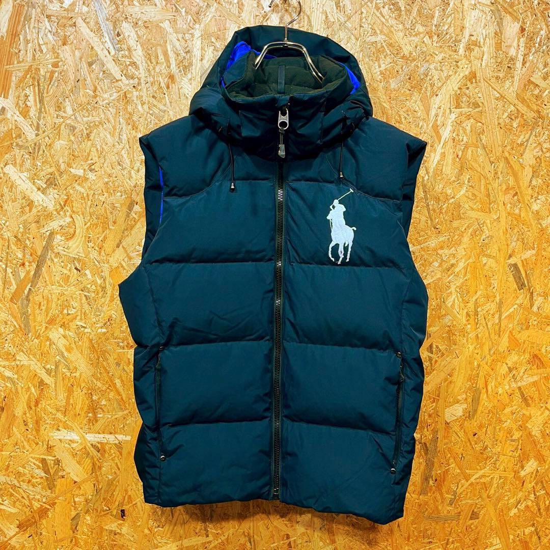 naruro ラルフローレン 刺繍ロゴ レアカラー ダウン ベスト