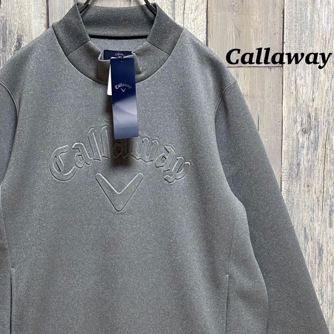 キャロウェイ　Callaway トレーナー　モックネックエンボスロゴ　グレー　L