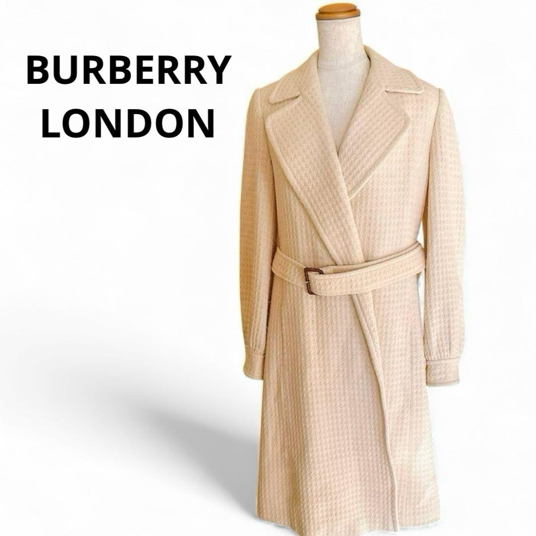 バーバリーロンドン ロングコート ウール ベルト裏地ホースロゴ