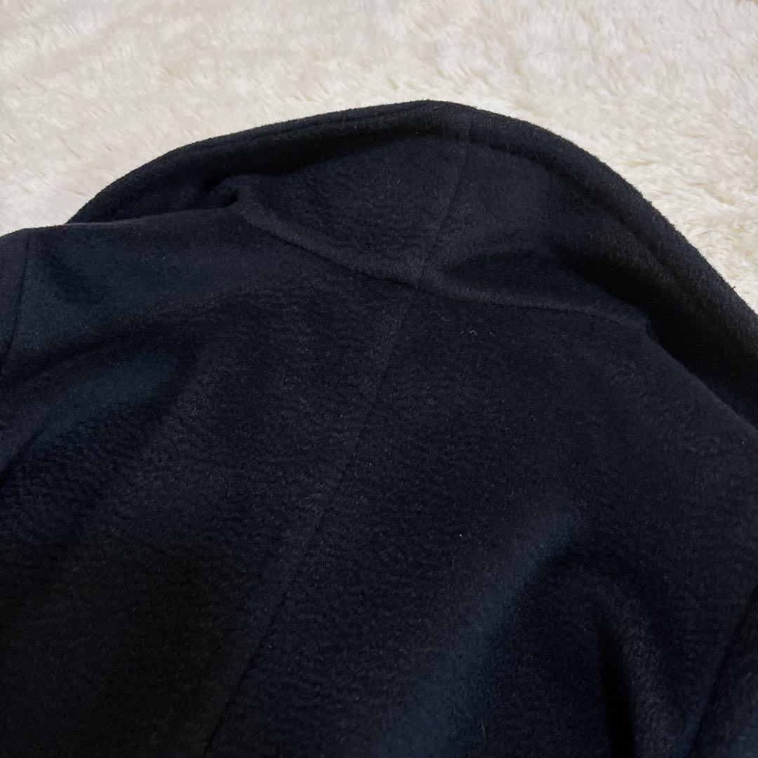 美品☆マックスマーラ 女優襟コート キャメル100% 白タグ ダークネイビー