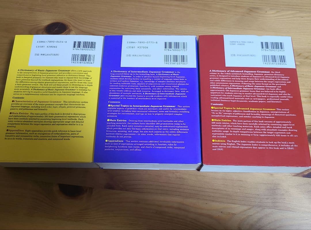 日本語文法辞典セット（初級・中級・上級）