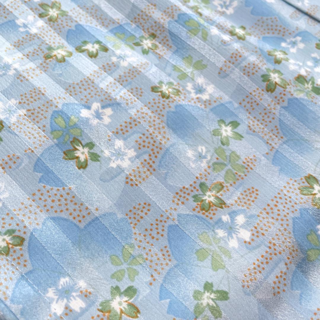 美容ランジェリー 替え袖 セット 装道 Lサイズ 桜柄 水色 着物 A-2332