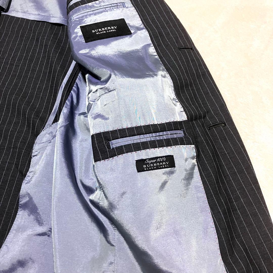 希少✨バーバリーブラックレーベル スーツ セットアップ ストライプ 裏地玉虫色
