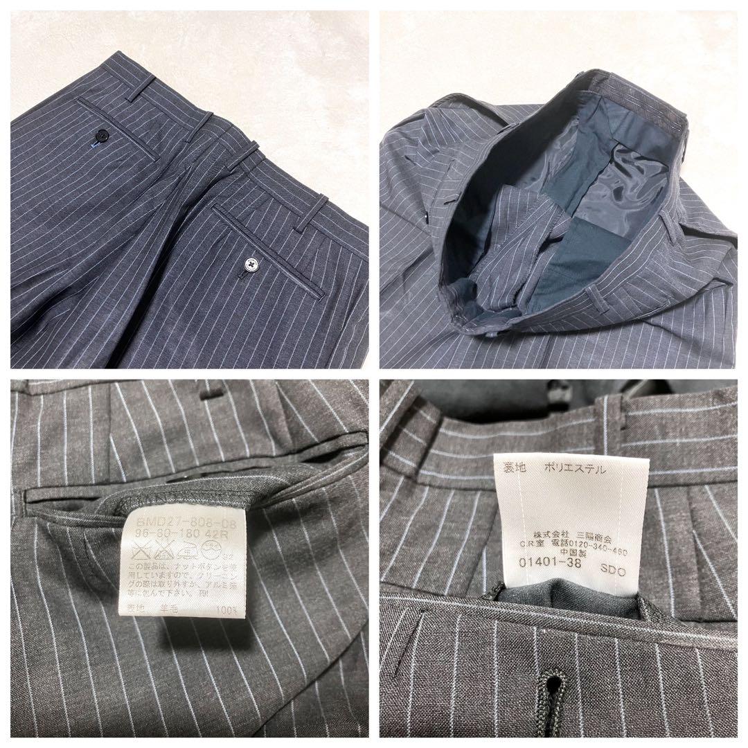 希少✨バーバリーブラックレーベル スーツ セットアップ ストライプ 裏地玉虫色