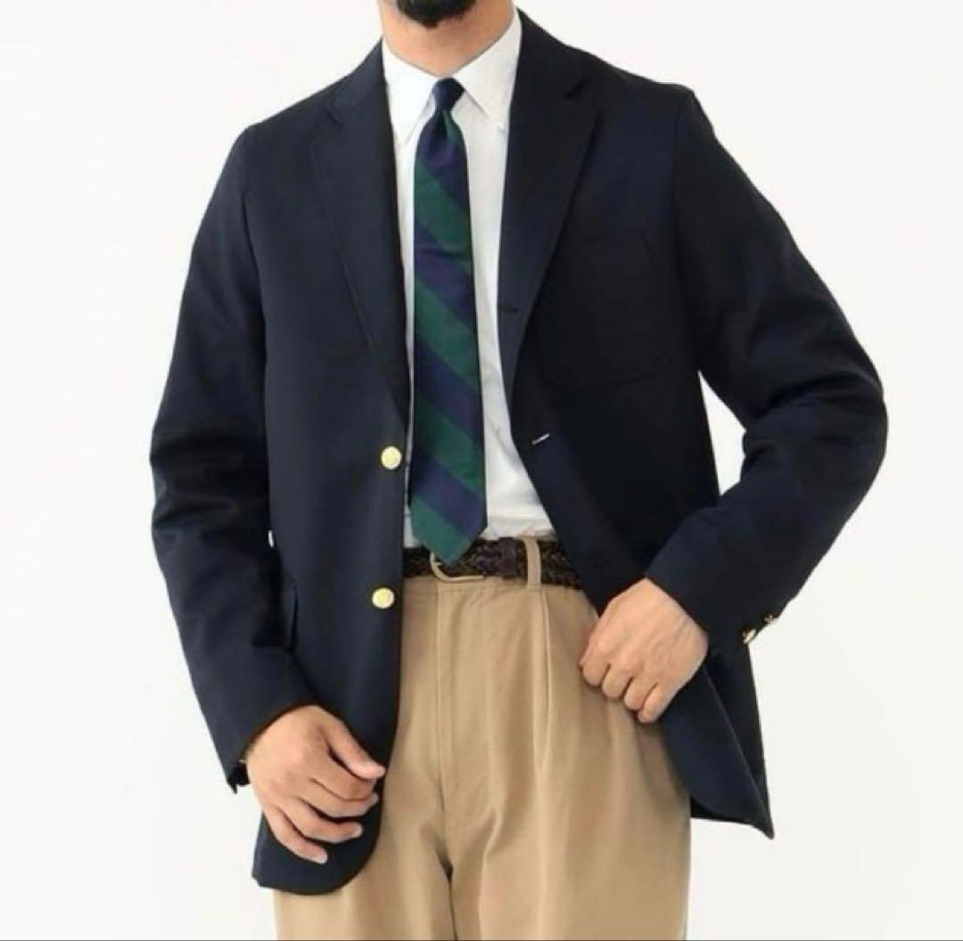 た*○様 ビームスプラス コンバットウール 3ボタン ブレザー 金ボタン コーデ