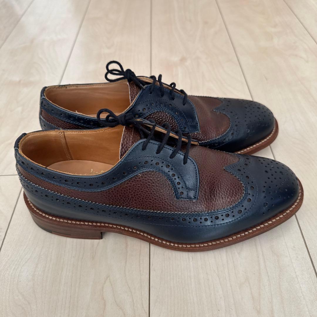 【Tricker's】ウィングチップ ネイビー×ブラウン