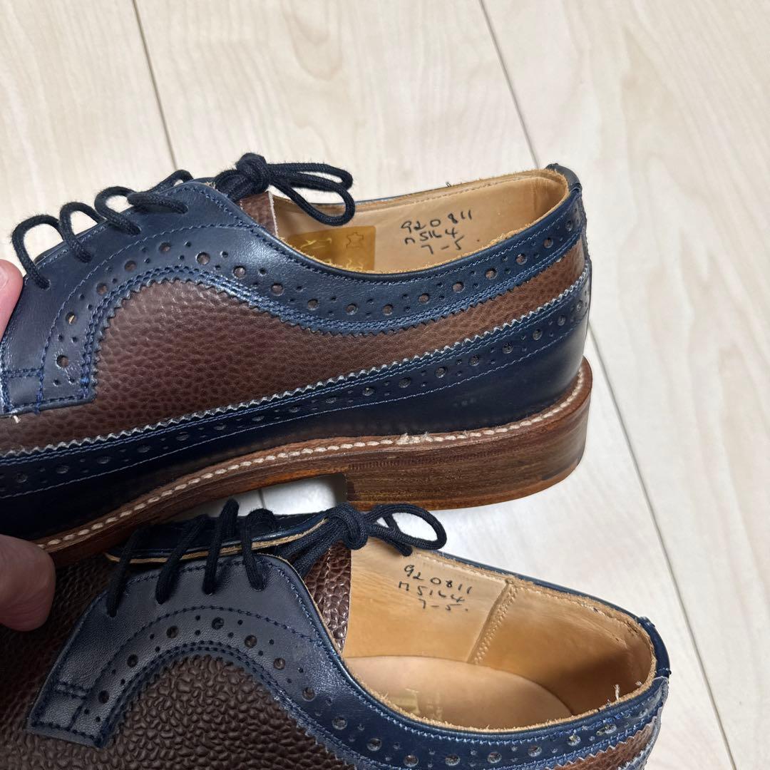 【Tricker's】ウィングチップ ネイビー×ブラウン
