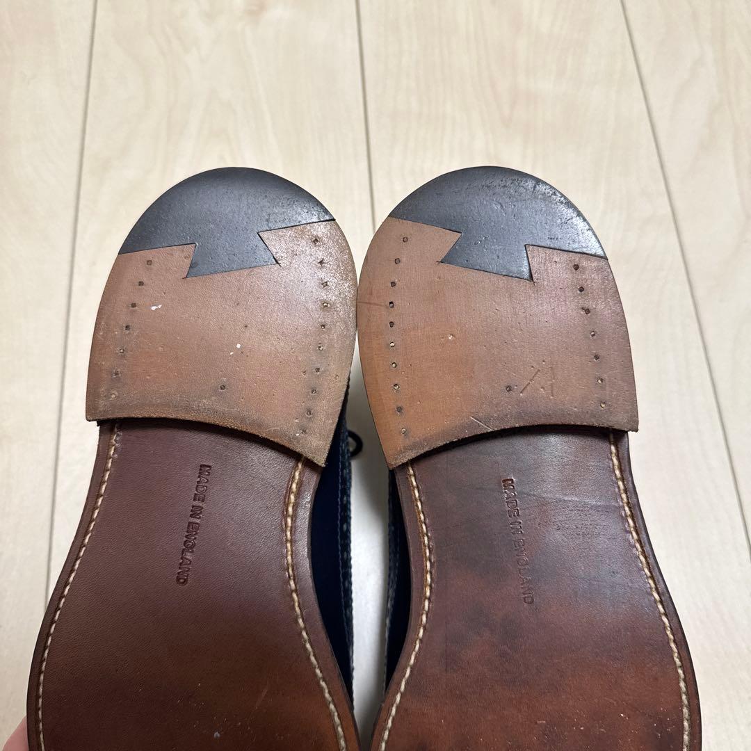 【Tricker's】ウィングチップ ネイビー×ブラウン