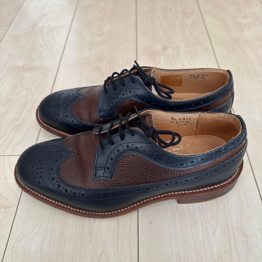 【Tricker's】ウィングチップ ネイビー×ブラウン