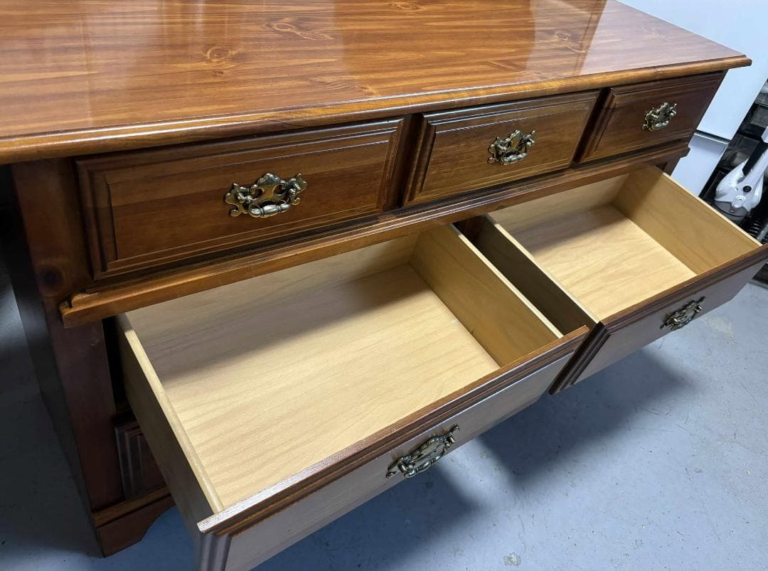 さわ US アメリカンBroyhill3段ローチェスト幅147cmUsed