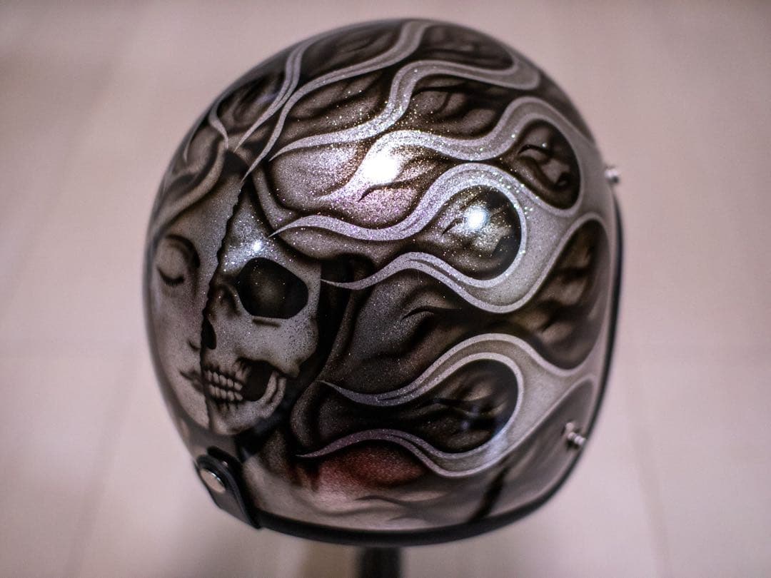 新品未使用　スモール　ジェット　ヘルメット ラメ黒フレアマリア