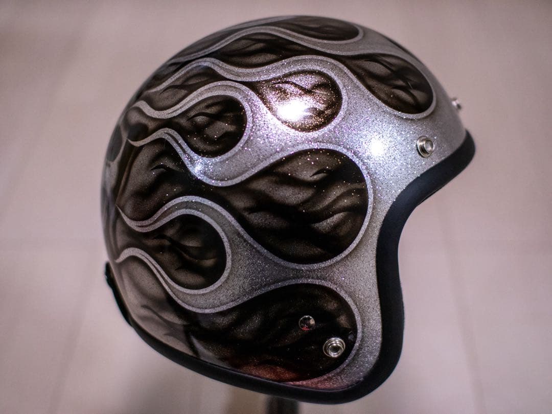 新品未使用　スモール　ジェット　ヘルメット ラメ黒フレアマリア