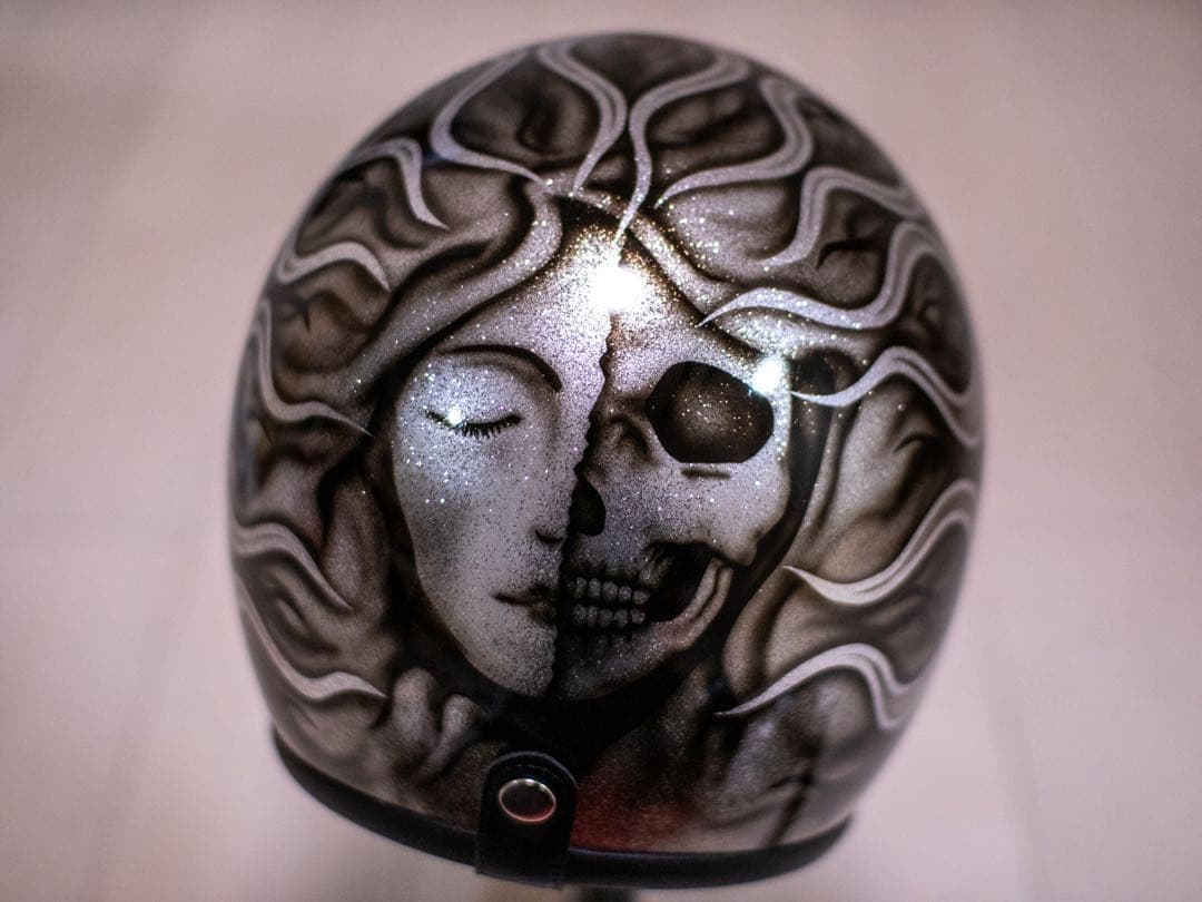 新品未使用　スモール　ジェット　ヘルメット ラメ黒フレアマリア