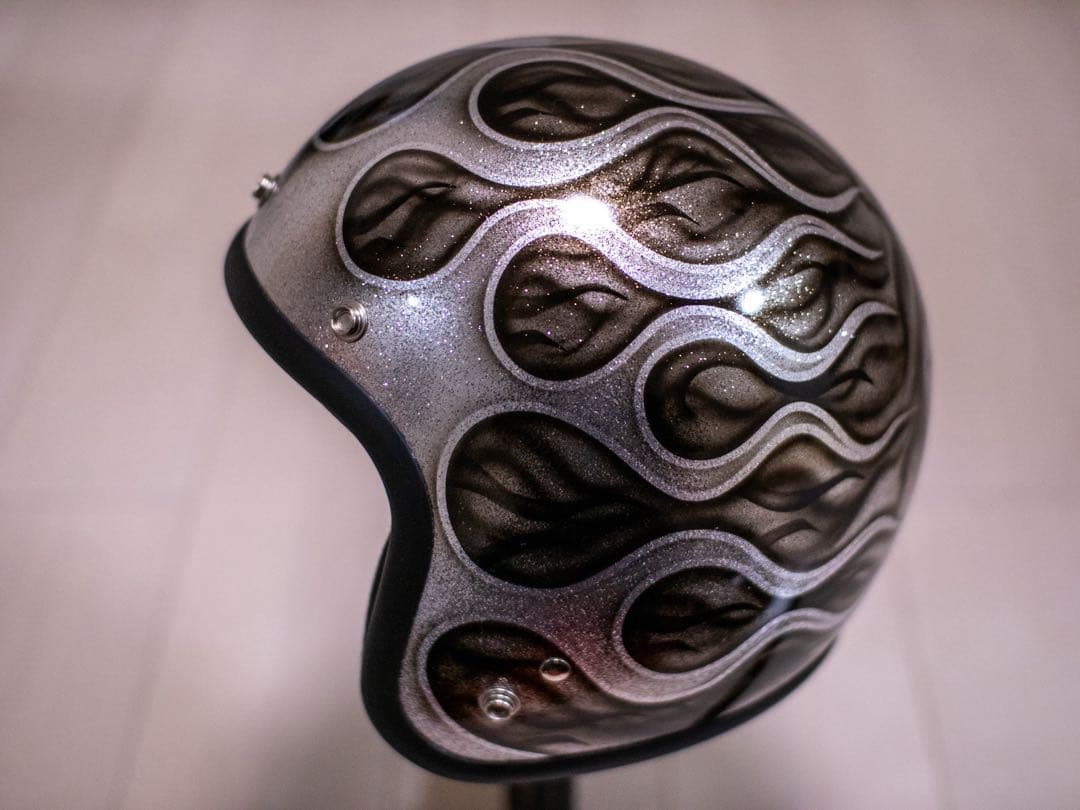 新品未使用　スモール　ジェット　ヘルメット ラメ黒フレアマリア