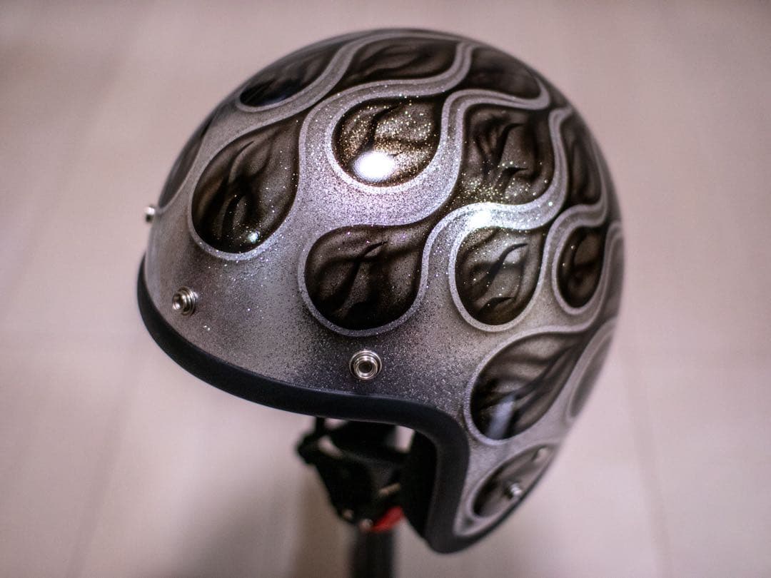 新品未使用　スモール　ジェット　ヘルメット ラメ黒フレアマリア