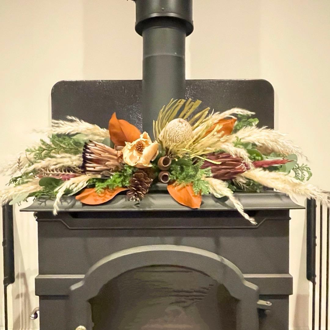 特大　ネイティブフラワー横長スワッグ　ドライフラワー　クリスマス　壁掛け棚置き