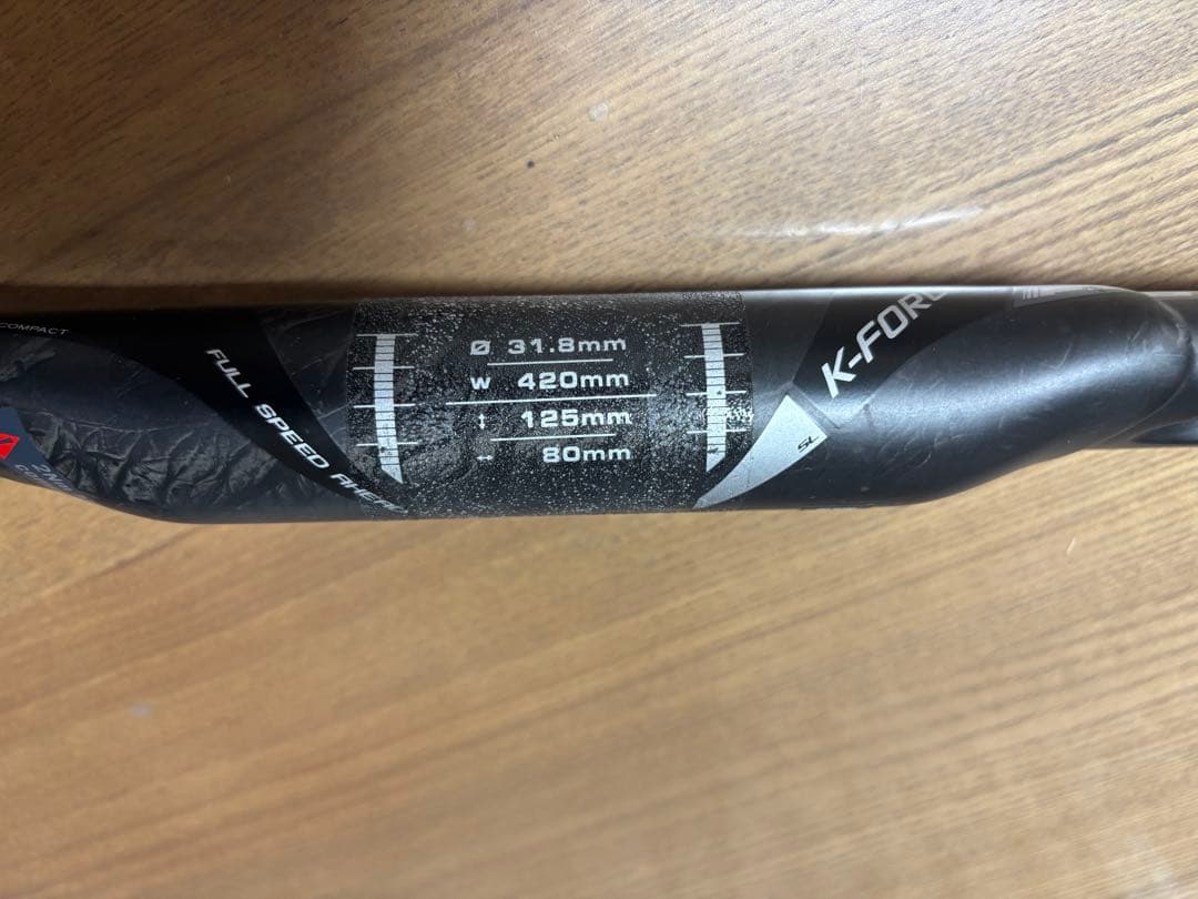 【美品】fsaK-forcecompactカーボンハンドル下ハンc-c幅:420