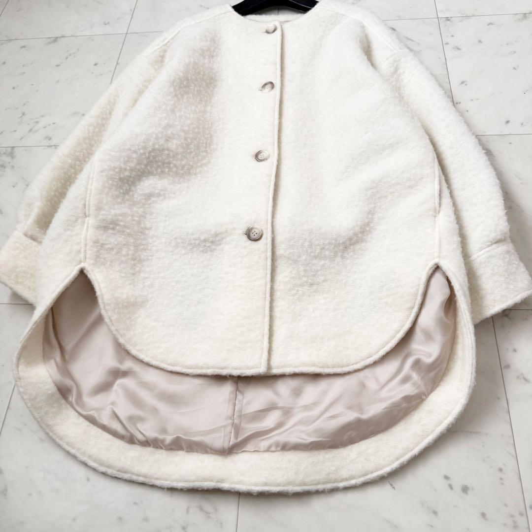 極美品❤️パシオーネ passione シャギーコート　ノーカラー　ジャケット