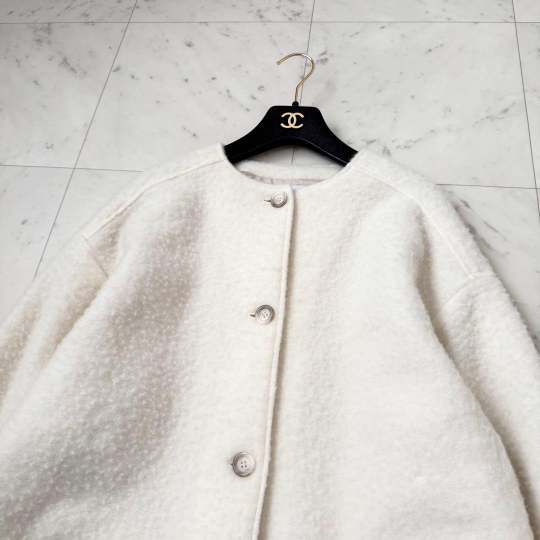 極美品❤️パシオーネ passione シャギーコート　ノーカラー　ジャケット