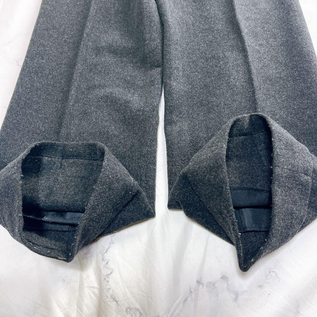 【希少フランス製】アニエスベーオム 40 ウール ワイド スラックス チャコール