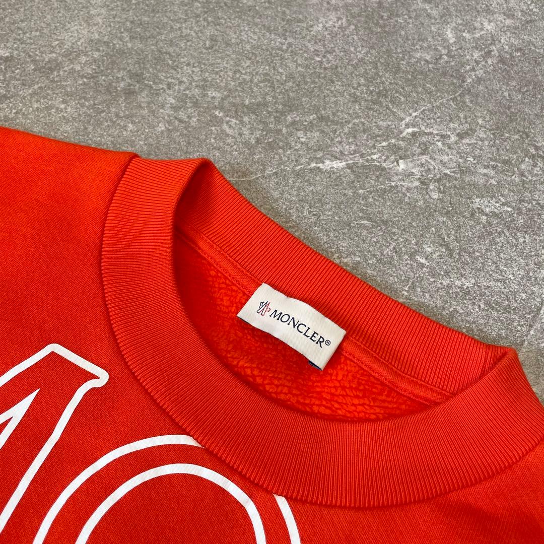 美品★モンクレール SWEATSHIRT スウェット 裏起毛 ロゴ オレンジ