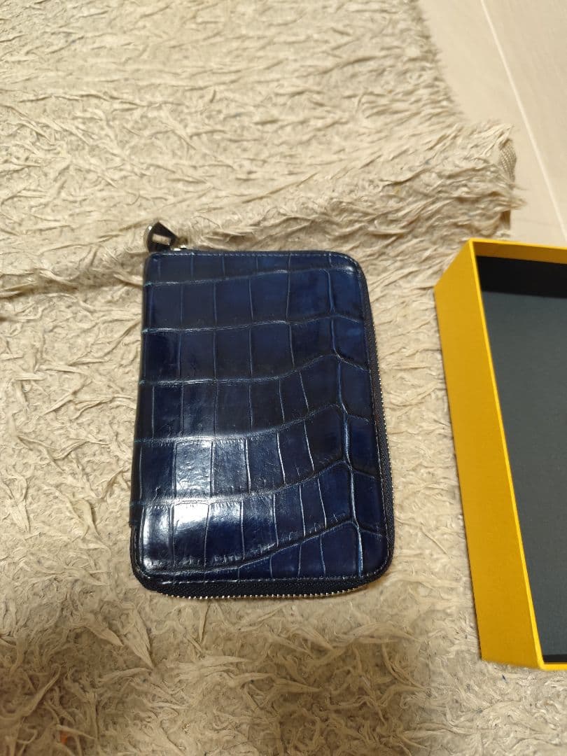 ITTI藍染クロコダイル 二つ折り財布