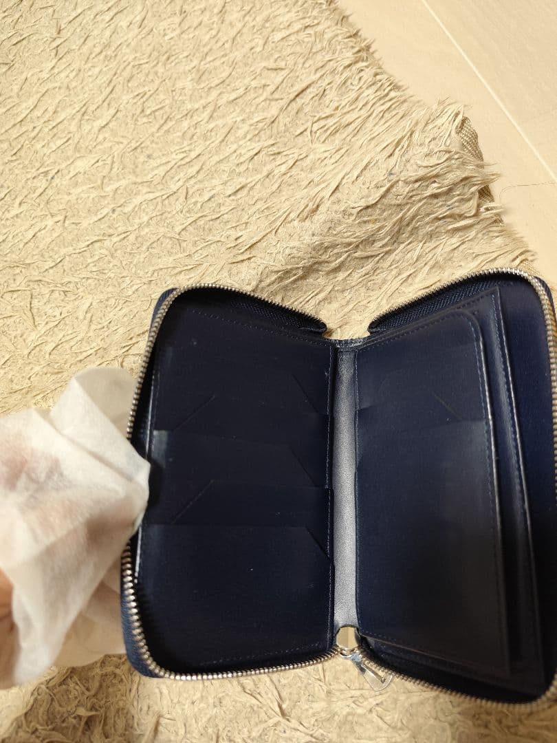 ITTI藍染クロコダイル 二つ折り財布