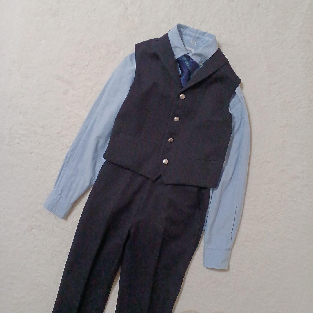 【フォーマル6点 ベスト付き】ワンダーファクトリー 卒服 150 キッズ 男の子