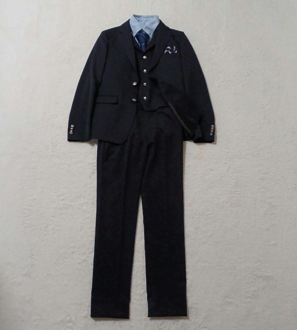 【フォーマル6点 ベスト付き】ワンダーファクトリー 卒服 150 キッズ 男の子