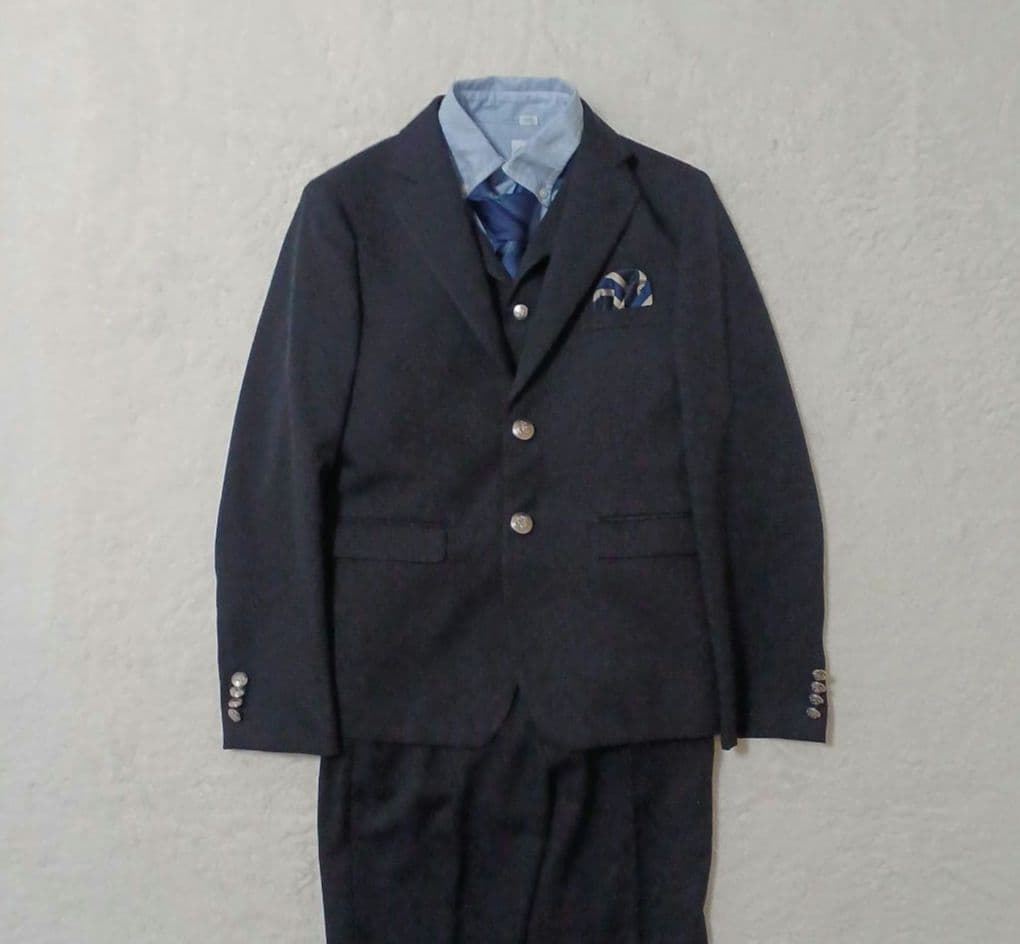 【フォーマル6点 ベスト付き】ワンダーファクトリー 卒服 150 キッズ 男の子
