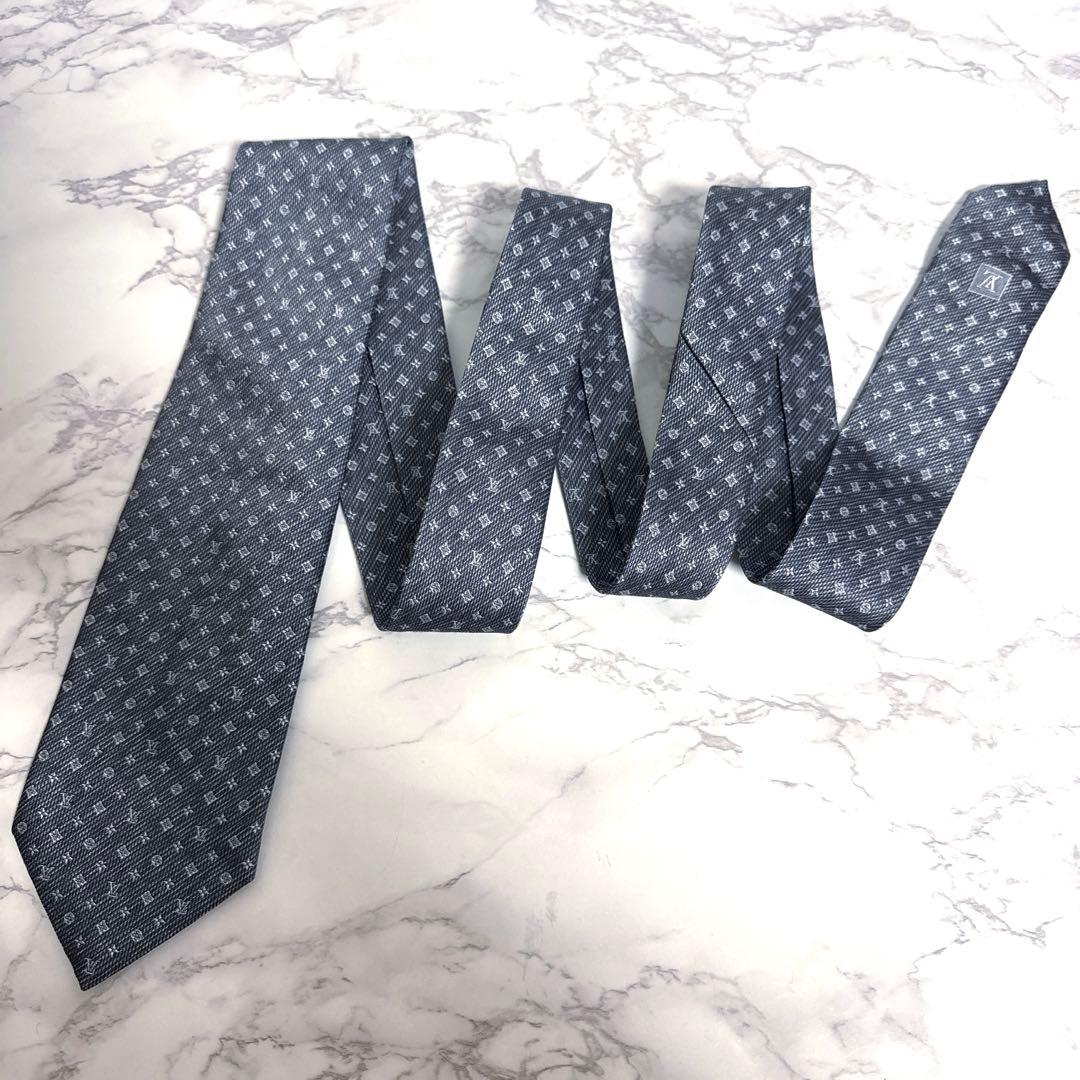 美品 ルイヴィトン ネクタイ モノグラム 光沢