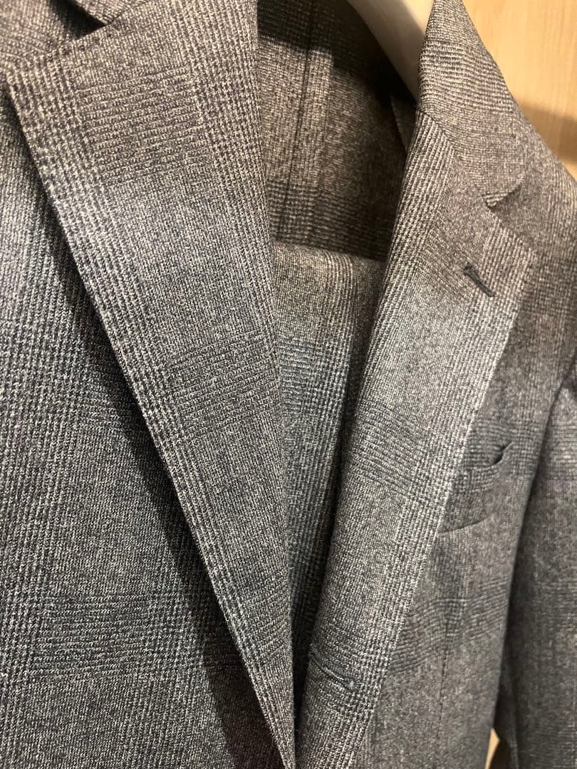 サルトリオ　グレー チェック柄 スーツ　46 ラルディーニ　タリアトーレ