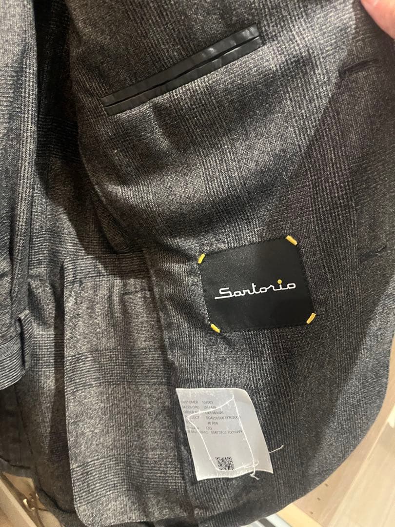 サルトリオ　グレー チェック柄 スーツ　46 ラルディーニ　タリアトーレ
