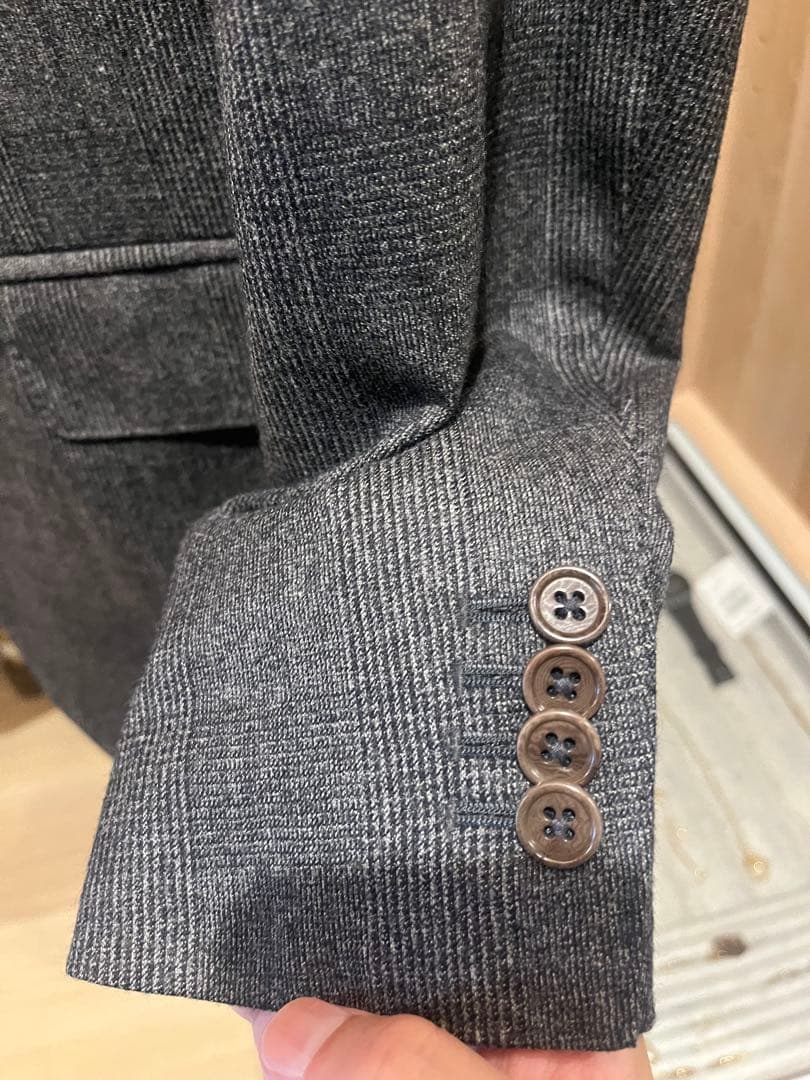 サルトリオ　グレー チェック柄 スーツ　46 ラルディーニ　タリアトーレ