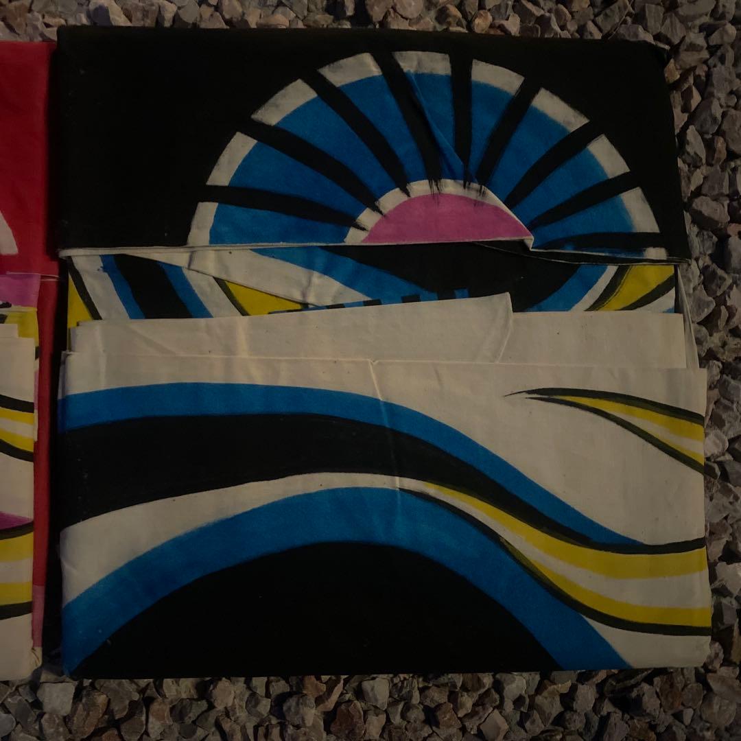 埼玉県加須市手書き本染布地5m レトロ円形模様 鯉のぼり