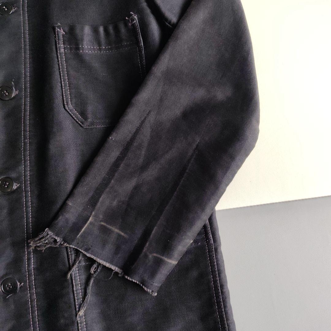 40s〜60s ブラックモールスキン　ワークジャケット vintage