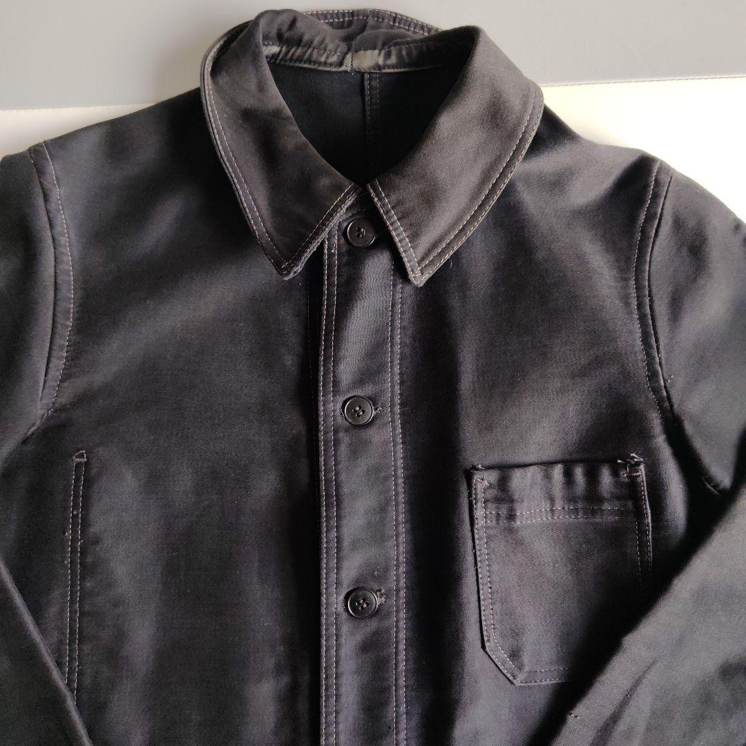 40s〜60s ブラックモールスキン　ワークジャケット vintage