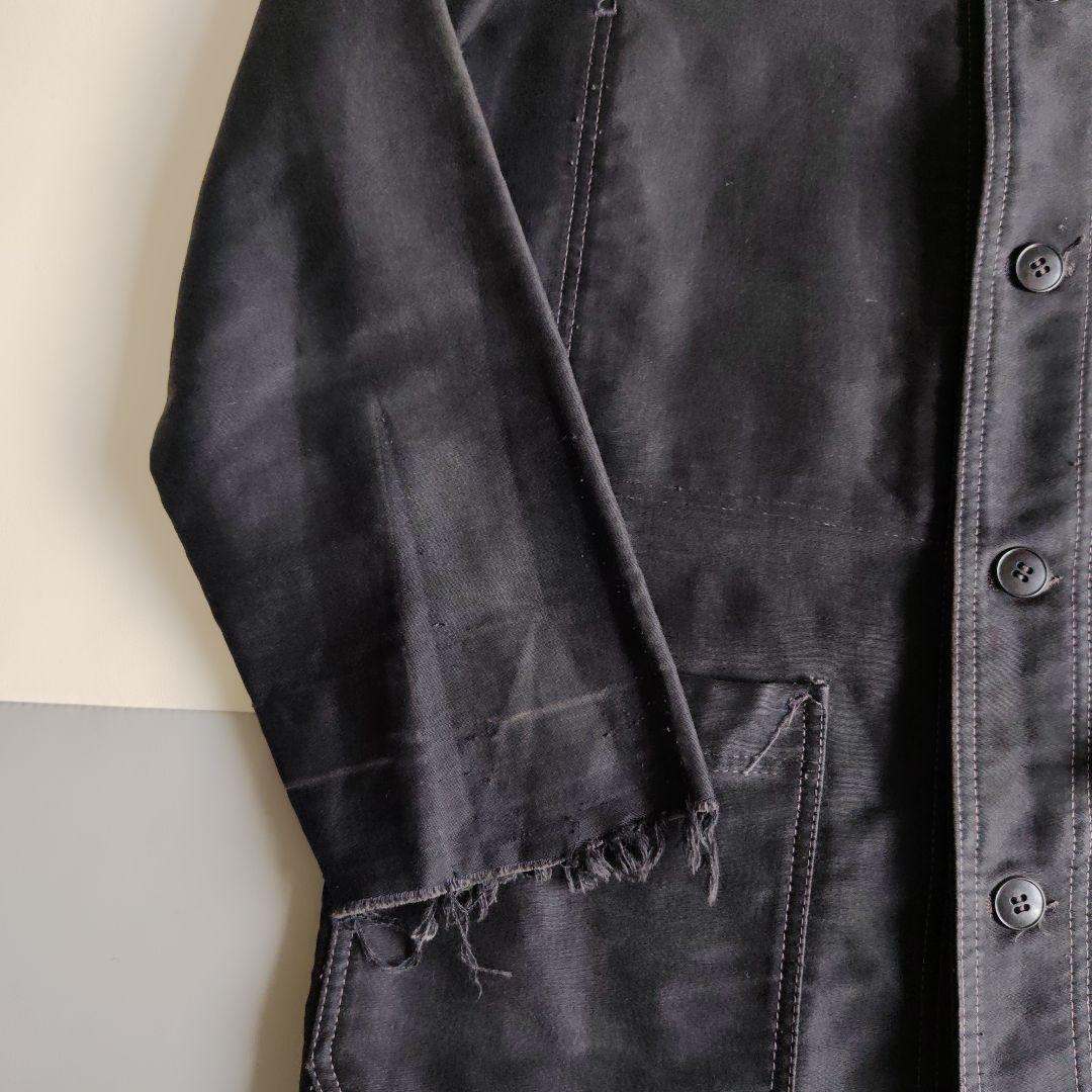 40s〜60s ブラックモールスキン　ワークジャケット vintage