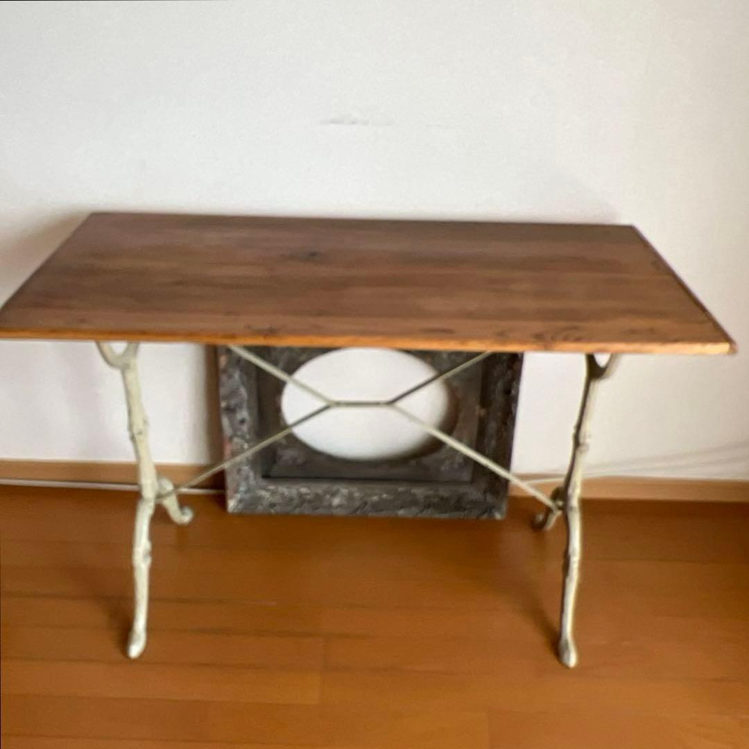 フランスアンティーク　鉄脚テーブル　　　　　ビストロテーブル