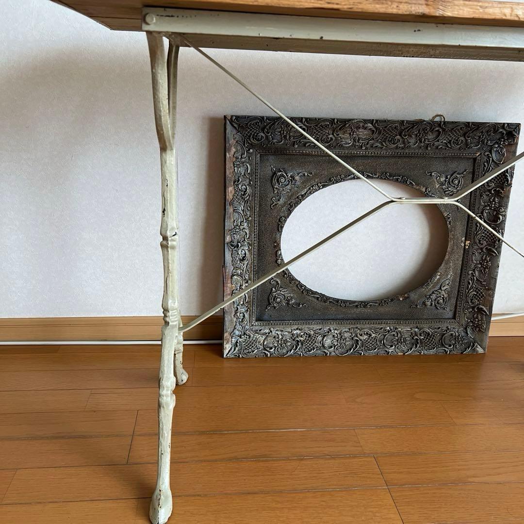 フランスアンティーク　鉄脚テーブル　　　　　ビストロテーブル