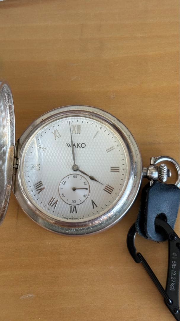 銀座和光懐中時計 WAKO SV925銀無垢手巻き 4S28-003